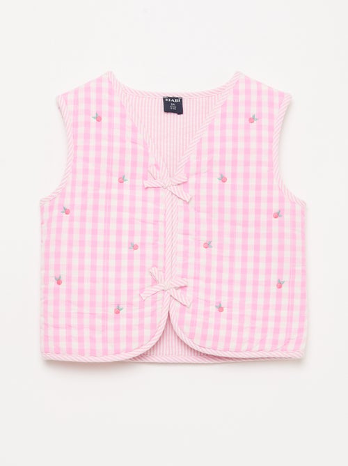 Colete sem mangas reversível em popelina - Kiabi