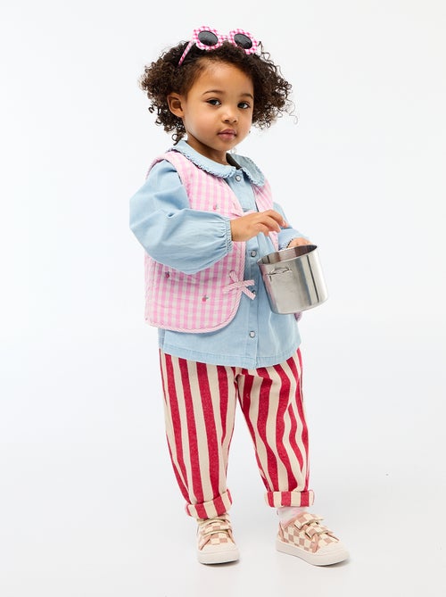 Colete sem mangas reversível em popelina - Kiabi