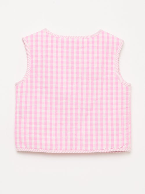Colete sem mangas reversível em popelina - Kiabi