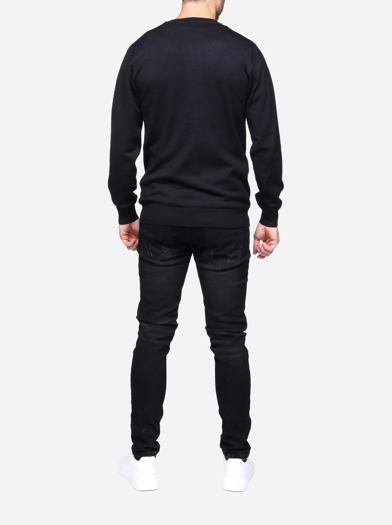 Colete tipo cardigan em tecido macio - Frilivin Preto - Kiabi