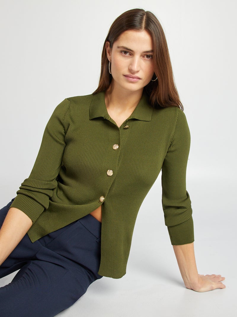 Colete tipo polo estilo revivalista CAQUI - Kiabi