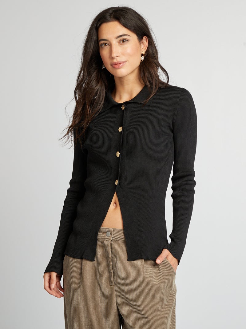 Colete tipo polo estilo revivalista Preto - Kiabi