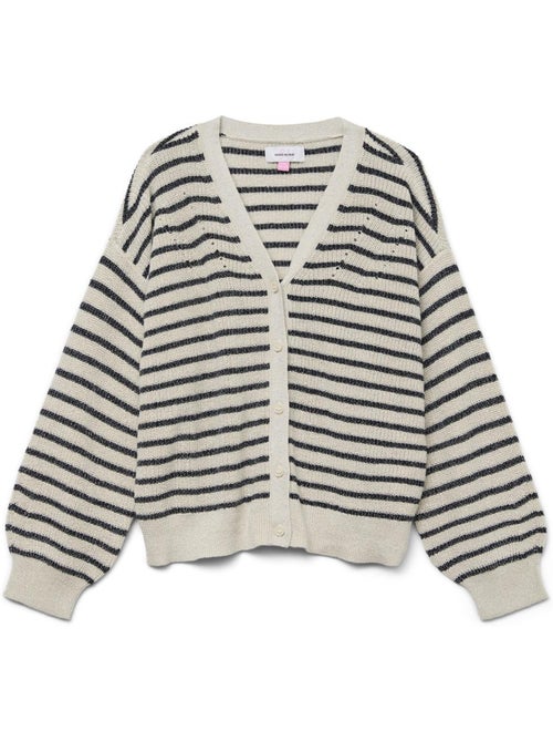 Colete Vero Moda Newlex de Menina às Riscas Azul-Marinho/Bege - Kiabi Colete Vero Moda Newlex de Menina às Riscas Azul-Marinho/Bege - Kiabi