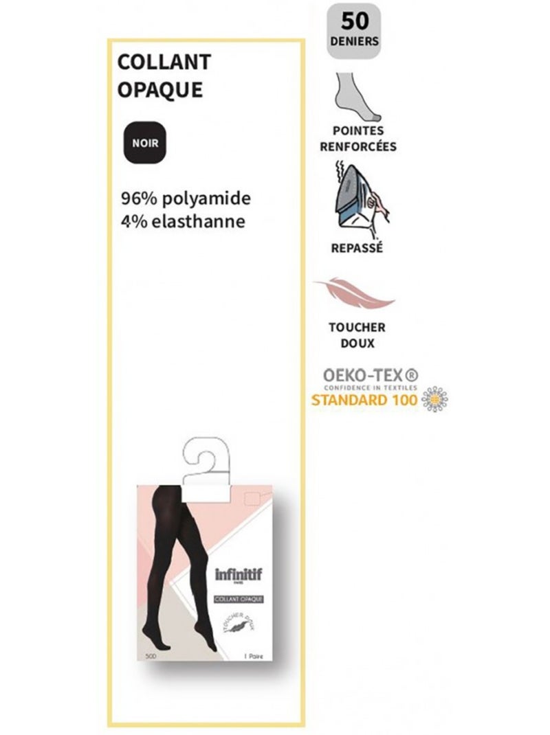 Collant Mulher Conforto e Qualidade INFINITIF - Pack de 2 Multicolorido - Kiabi