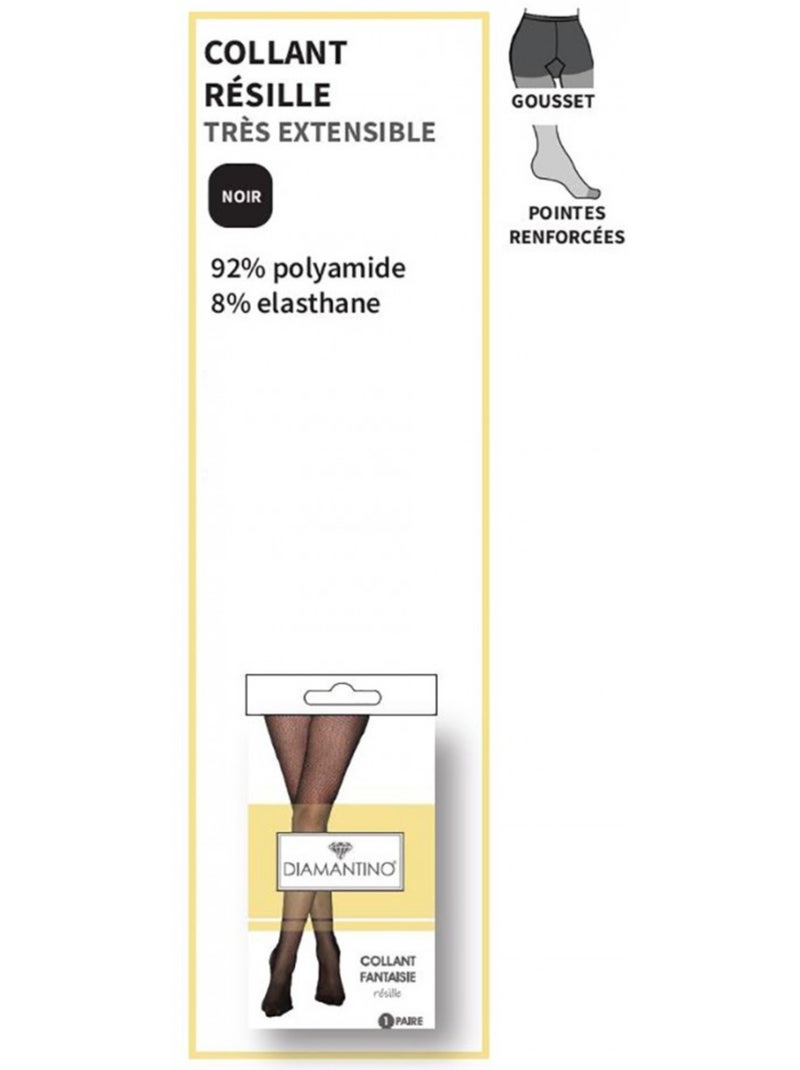 Collant Mulher Conforto e Resistência DIAMANTINO - Pack de 2 Preto - Kiabi