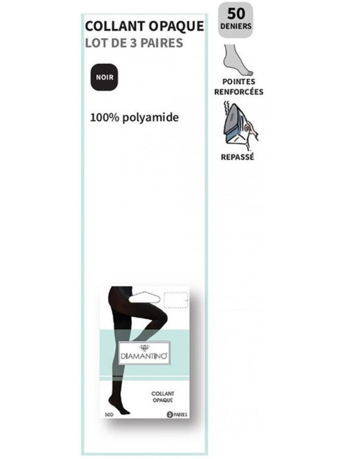 Collant Mulher Conforto e Resistência DIAMANTINO - Pack de 3 - Kiabi