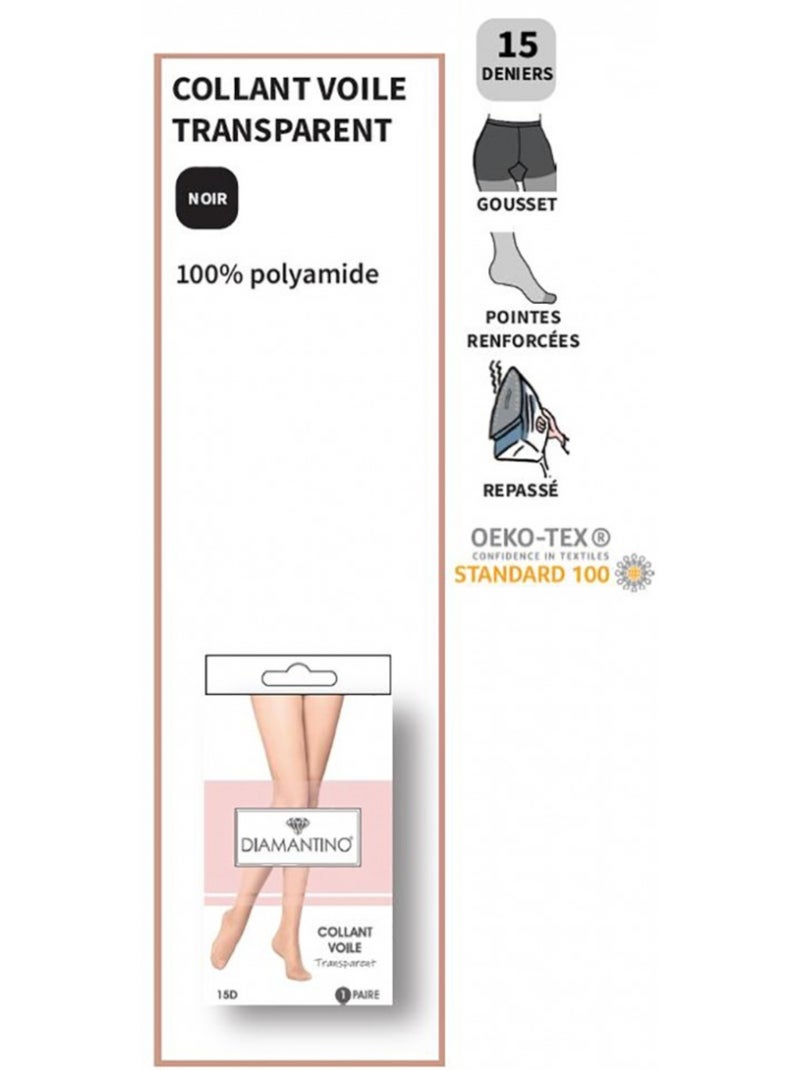 Collant Mulher Conforto e Resistência DIAMANTINO - Pack de 3 Preto - Kiabi
