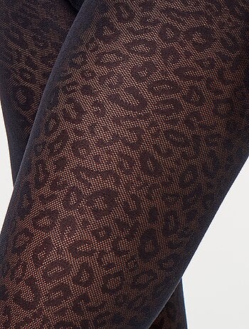 Collants com estampado leopardo