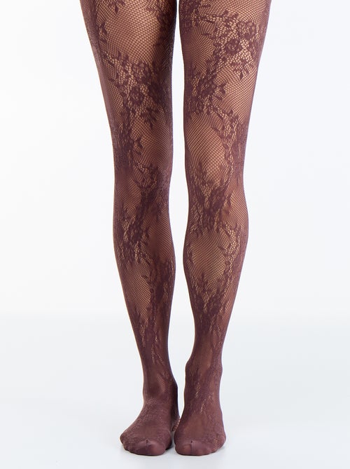 Collants com flores efeito renda - Kiabi
