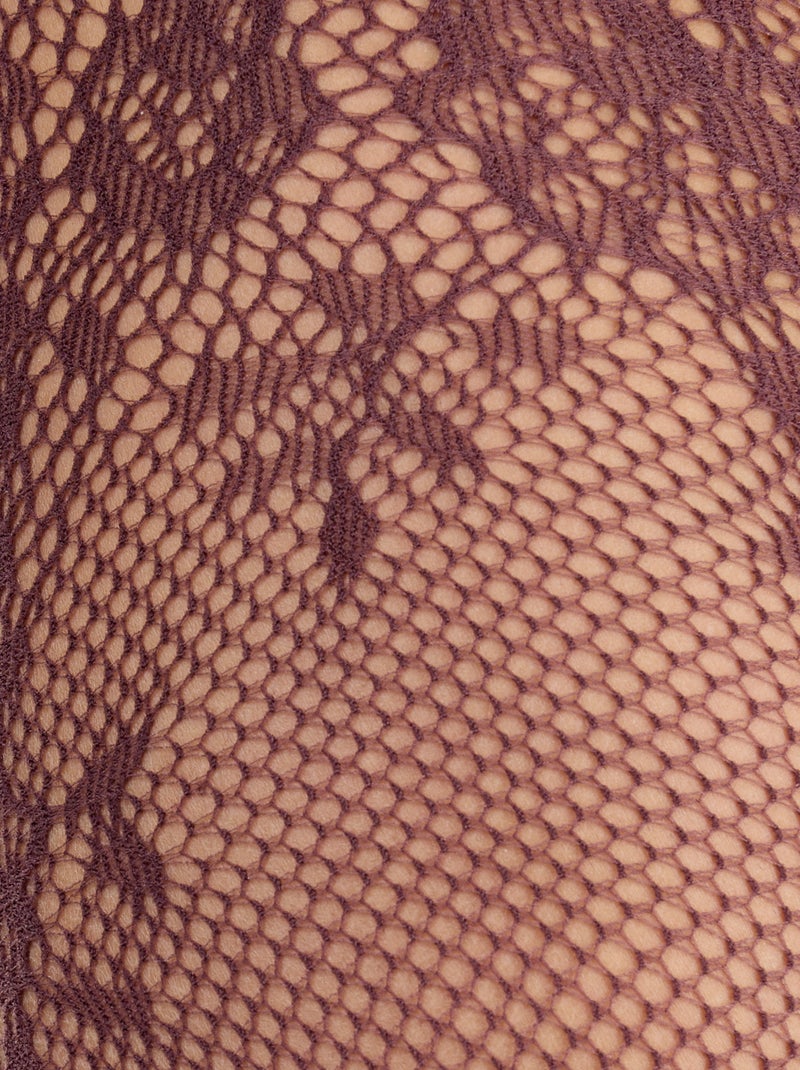 Collants com flores efeito renda Castanho - Kiabi