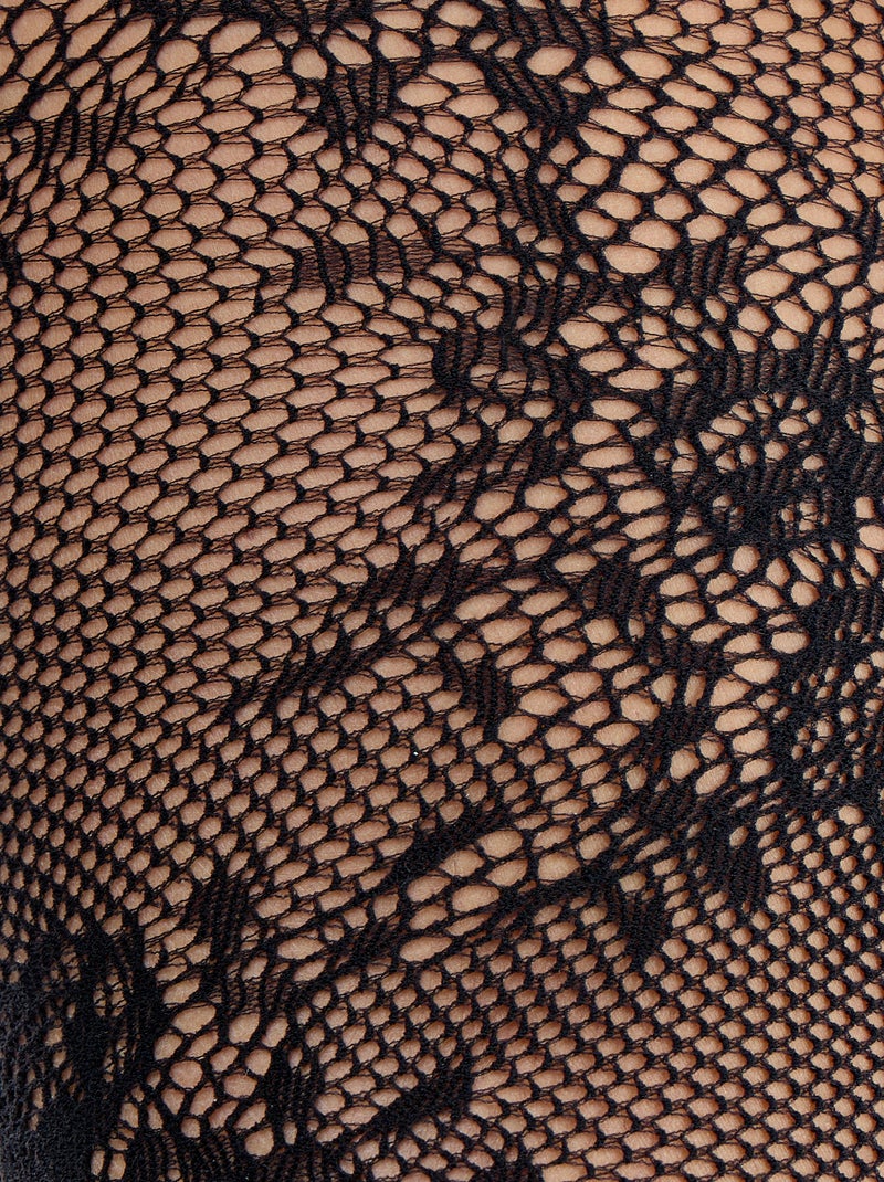 Collants com flores efeito renda Preto - Kiabi