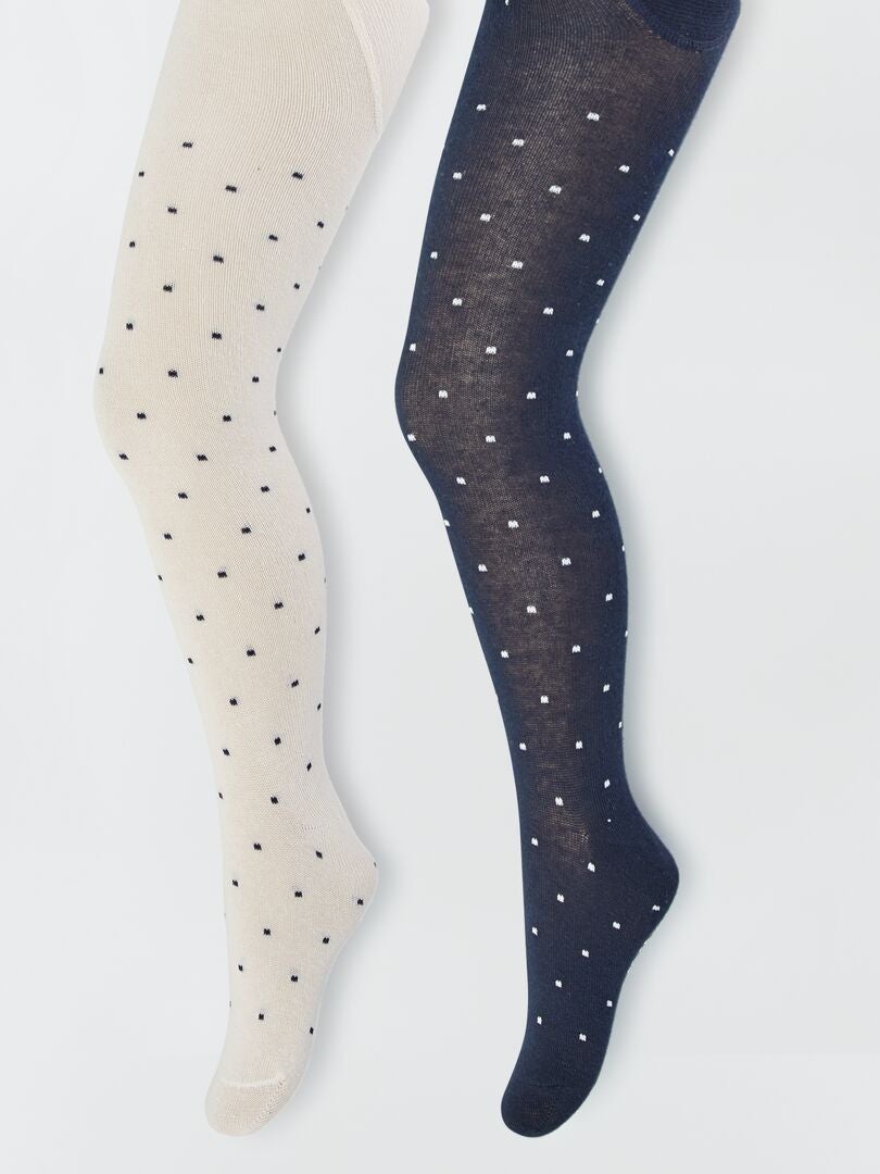 Collants com motivos fantasia - Lote de 2 AZUL - Kiabi