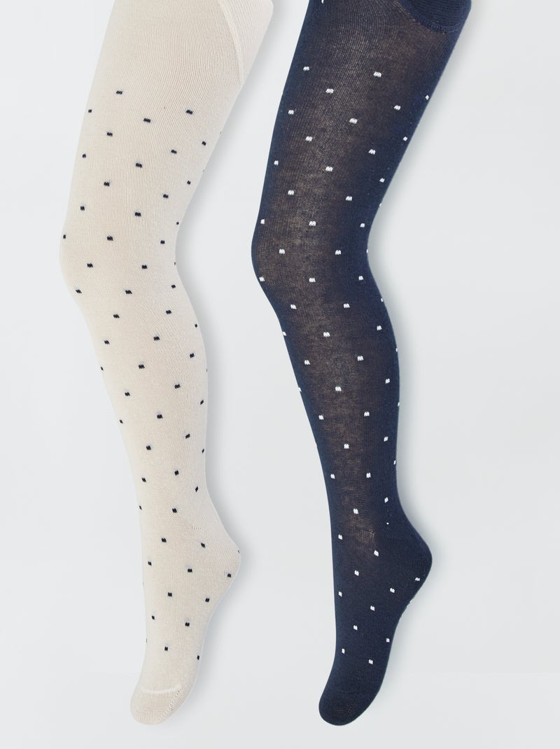 Collants com motivos fantasia - Lote de 2 AZUL - Kiabi