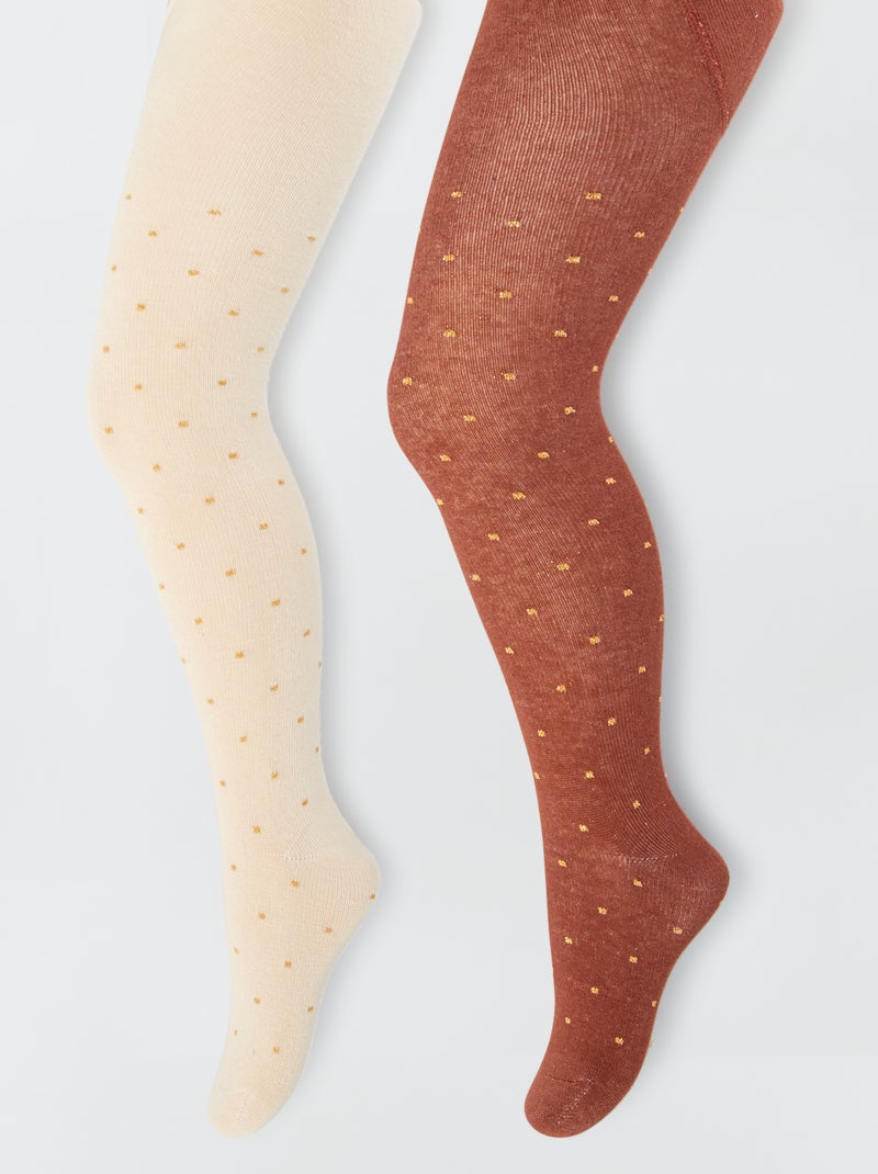 Collants com motivos fantasia - Lote de 2 MARROM - Kiabi