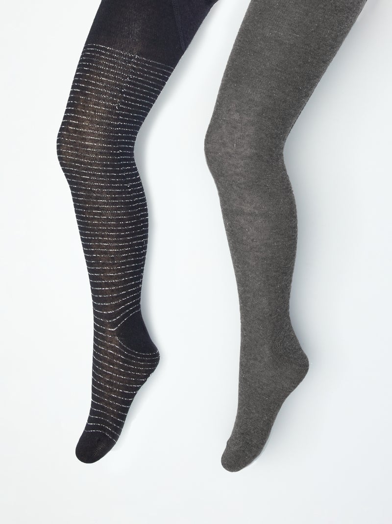 Collants com motivos fantasia - Lote de 2 PRETO - Kiabi