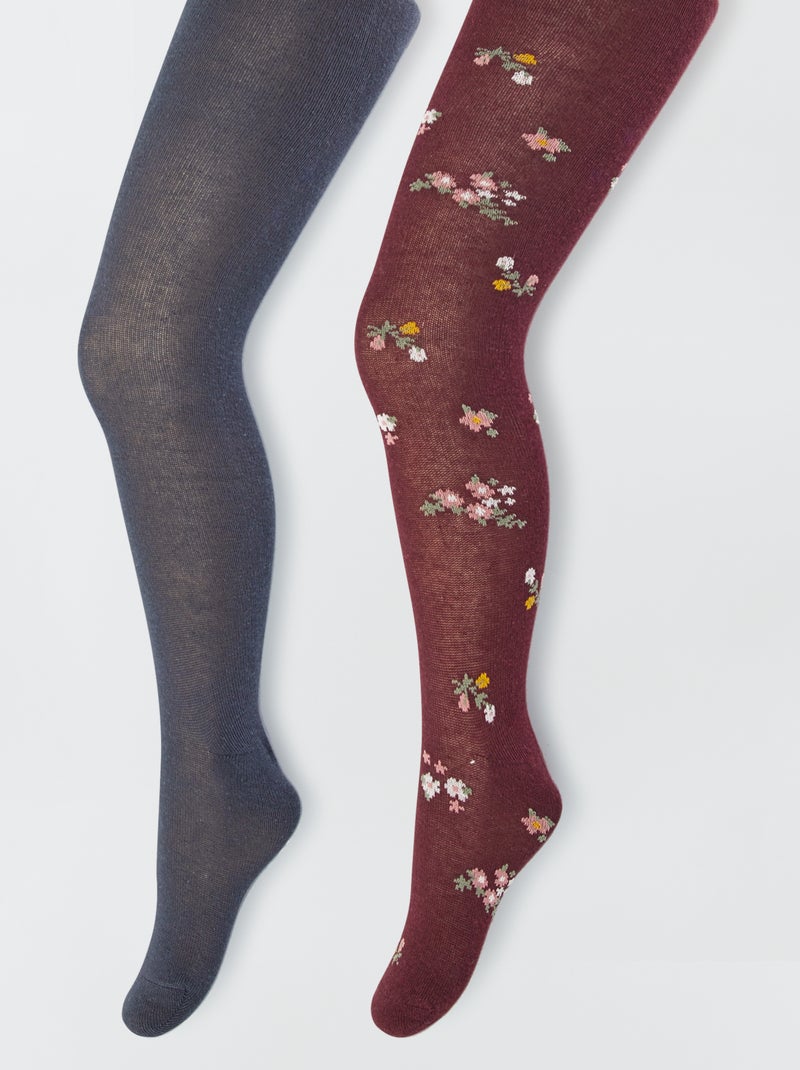 Collants com motivos fantasia - Lote de 2 VIOLETA - Kiabi