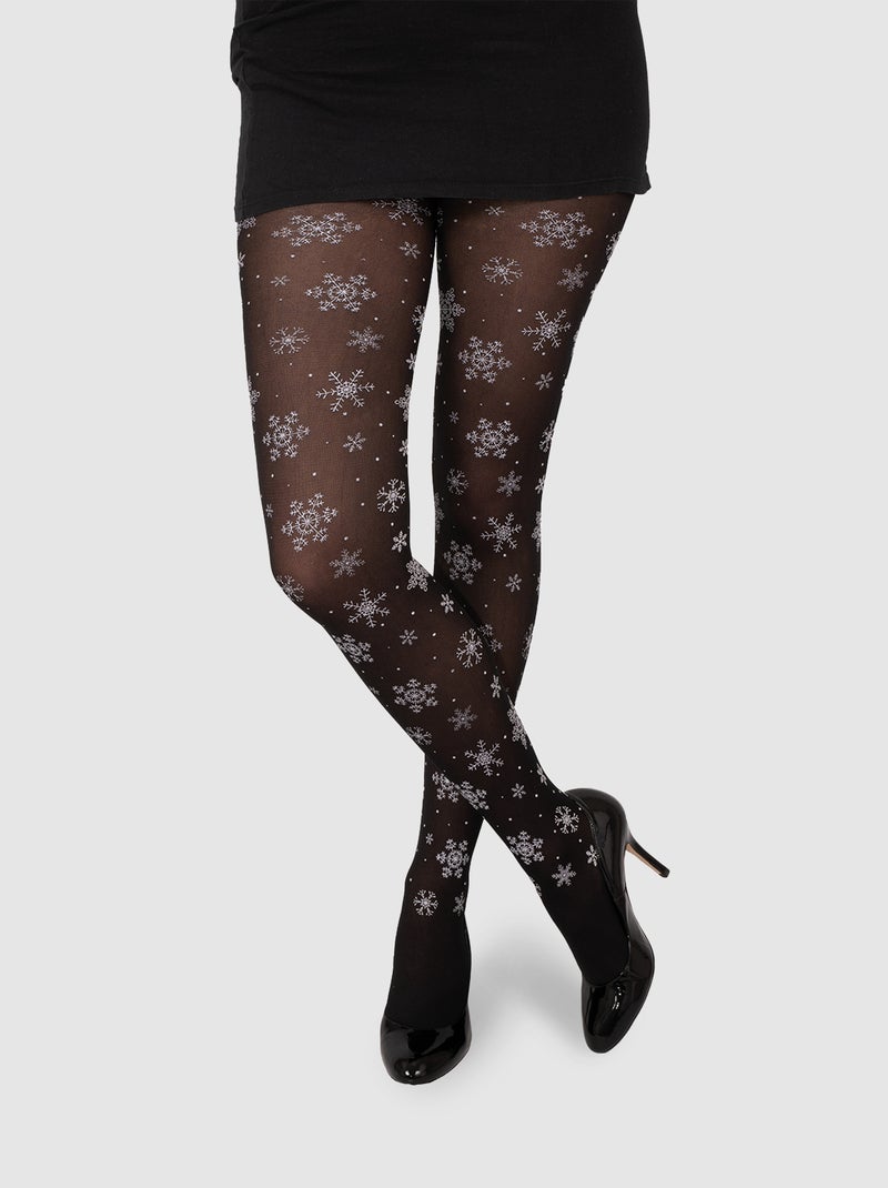 Collants de Natal 'flocos de neve' Preto - Kiabi