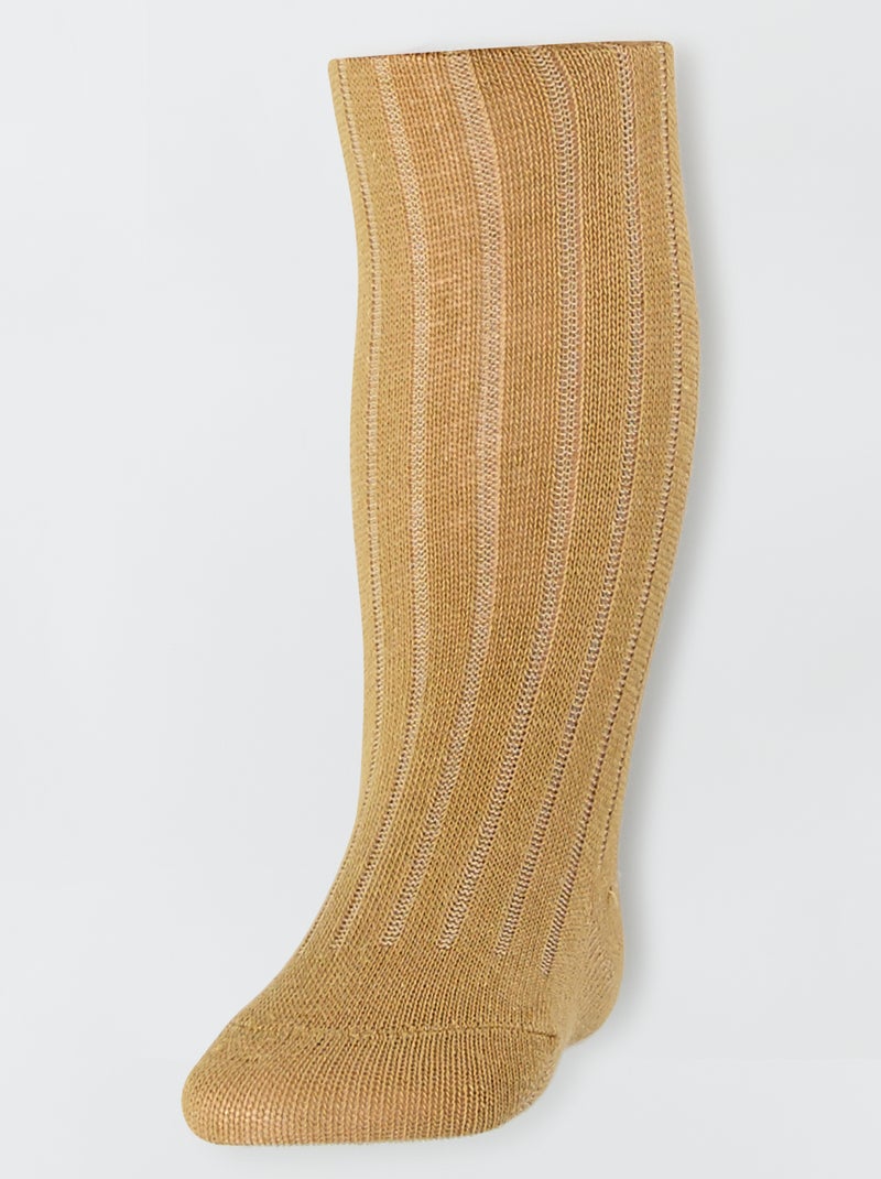 Collants em malha nervurada AMARELO - Kiabi