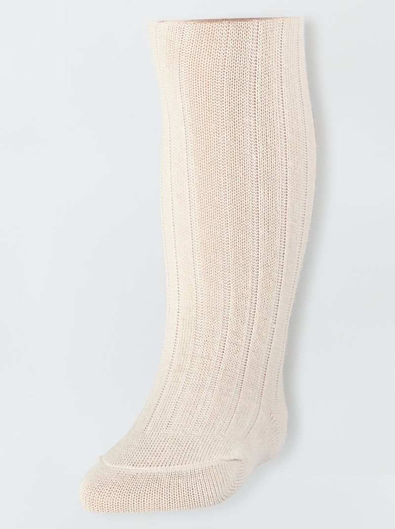 Collants em malha nervurada BRANCO - Kiabi