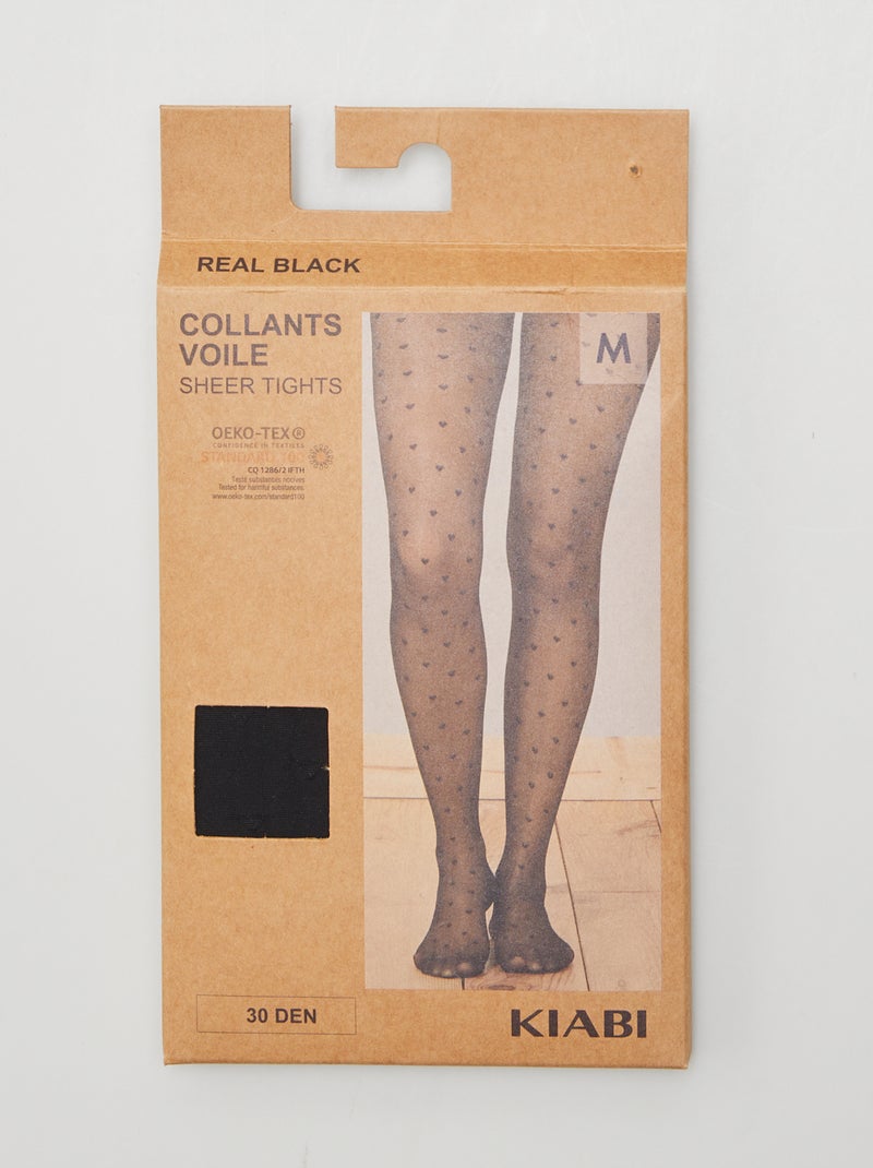 Collants em ponto cheio Preto - Kiabi
