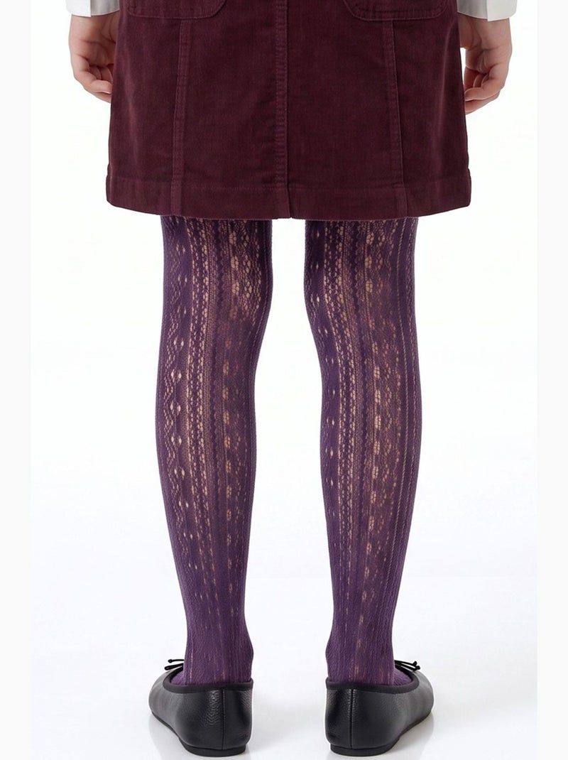 Collants em rede com estampado geométrico penti Roxo - Kiabi