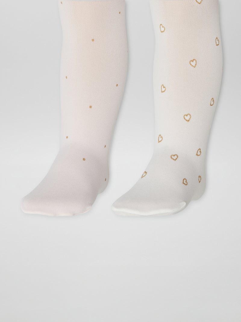 Collants leves estampados Lote de 2 ROSA - Kiabi