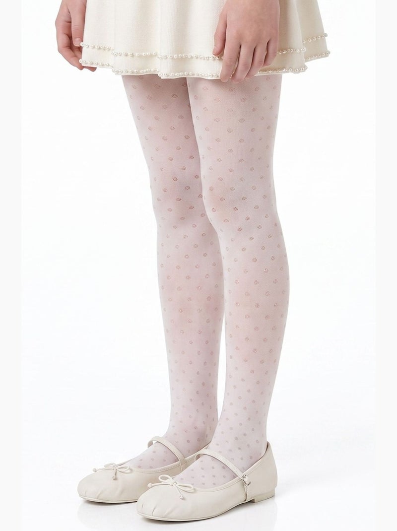 Collants menina mini dotted às bolinhas penti Branco - Kiabi
