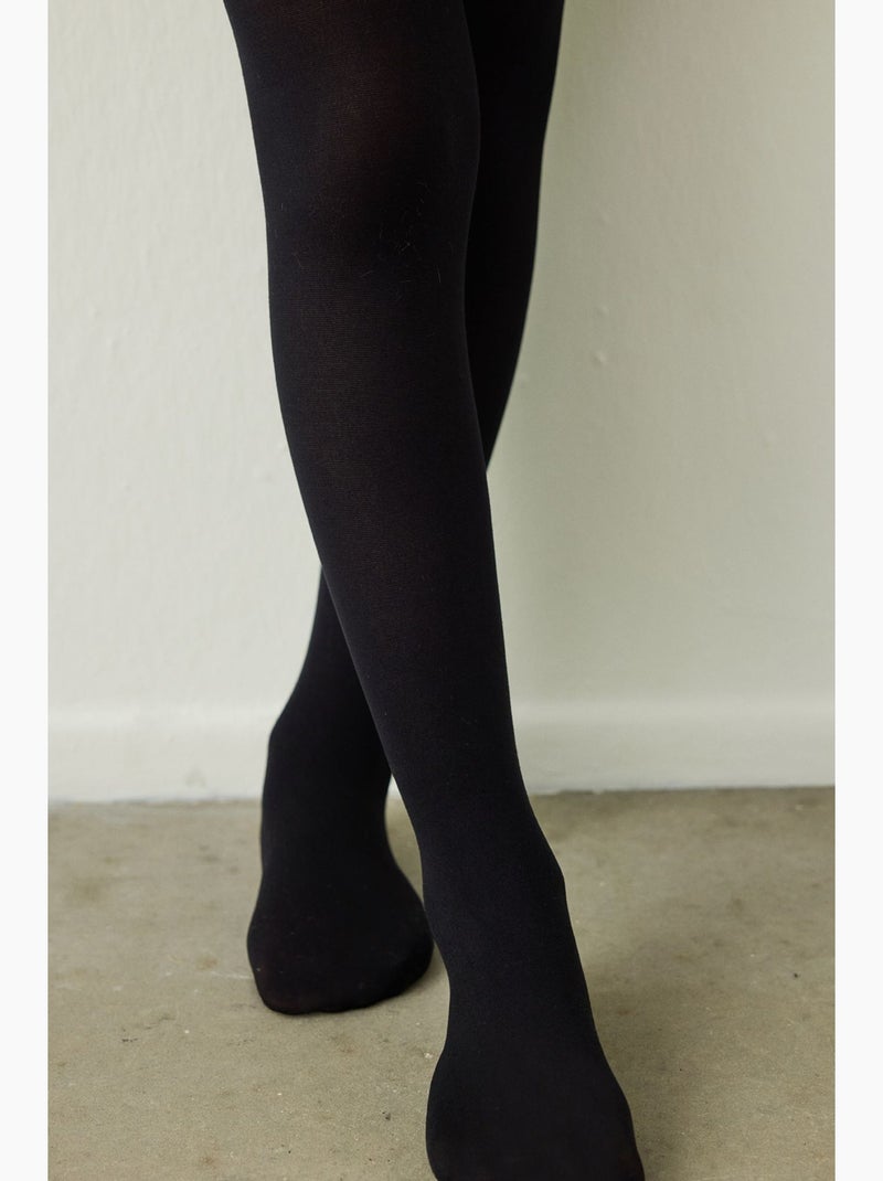 Collants micro infantil penti Preto - Kiabi