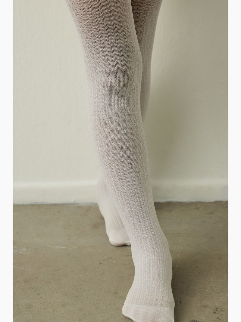Collants micro pretty denye menina penti Branco - Kiabi