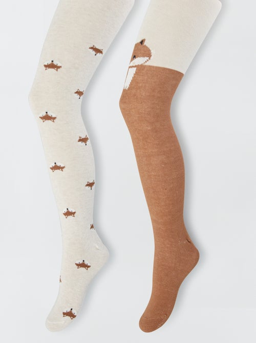 Collants quentes com estampado de fantasia  - Lote de 2 - Kiabi