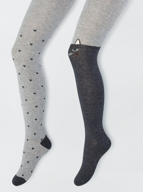 Collants quentes com estampado de fantasia  - Lote de 2 - Kiabi