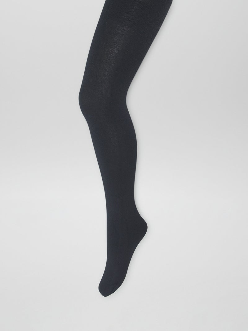 Collants quentes com forro polar Preto - Kiabi