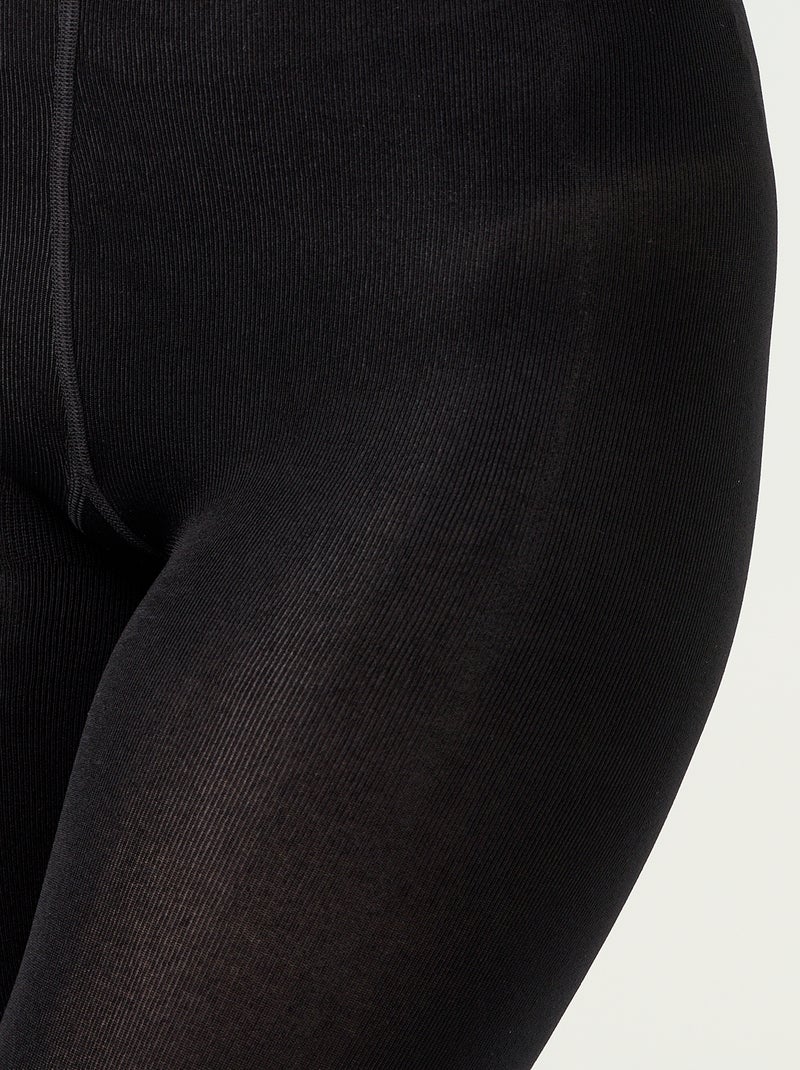 Collants quentes com interior polar Preto - Kiabi