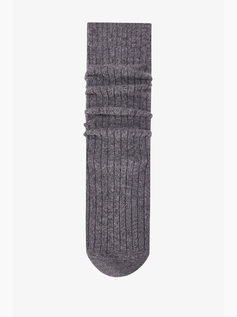 Collants quentes confortáveis canelados jacquard penti Cinza-preto - Kiabi