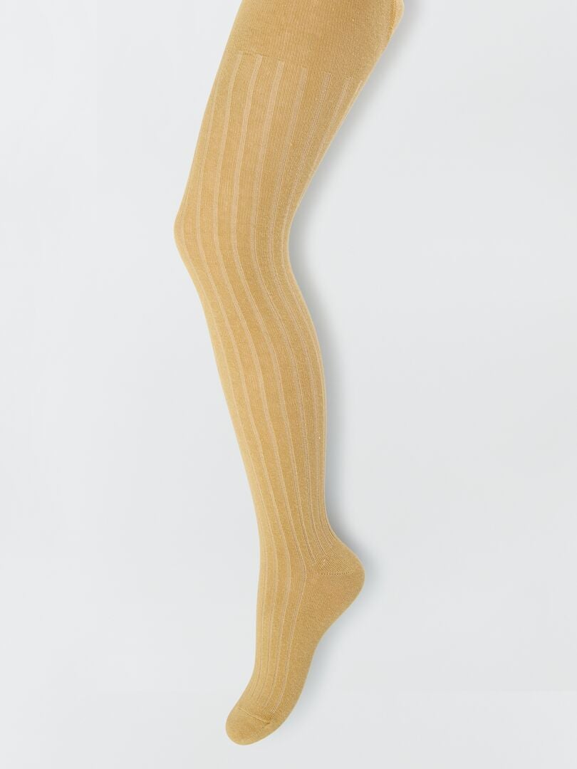 Collants quentes em malha canelada - Lote de 2 BRANCO - Kiabi
