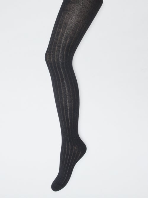 Collants quentes em malha canelada - Lote de 2 - Kiabi