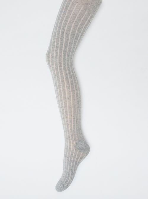 Collants quentes em malha canelada - Lote de 2 - Kiabi