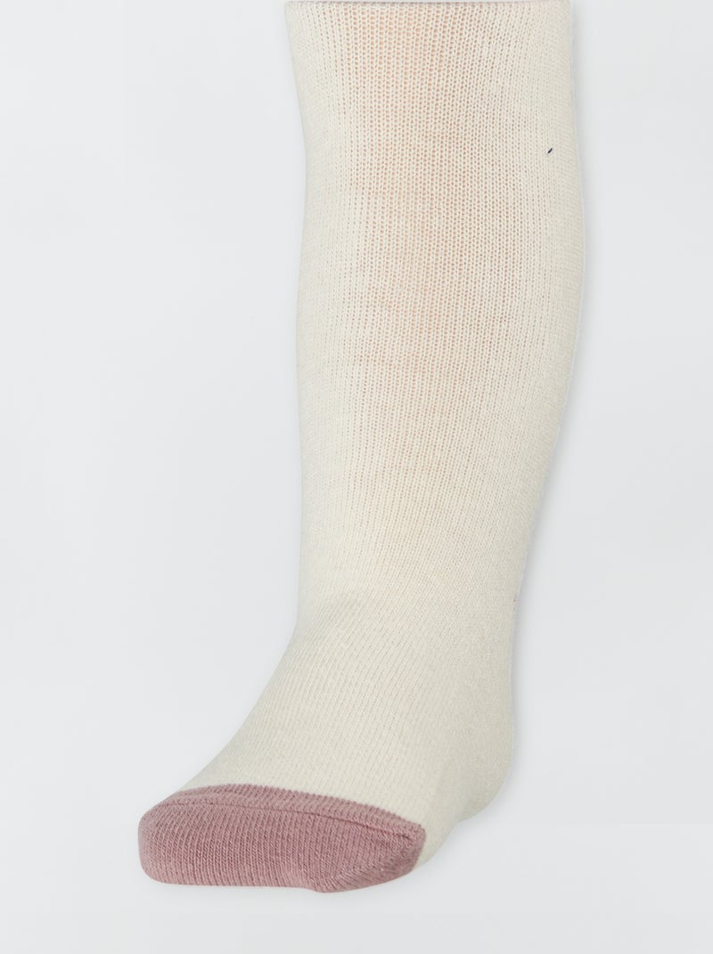 Collants quentes estampadas - Lote de 2 CAQUI - Kiabi