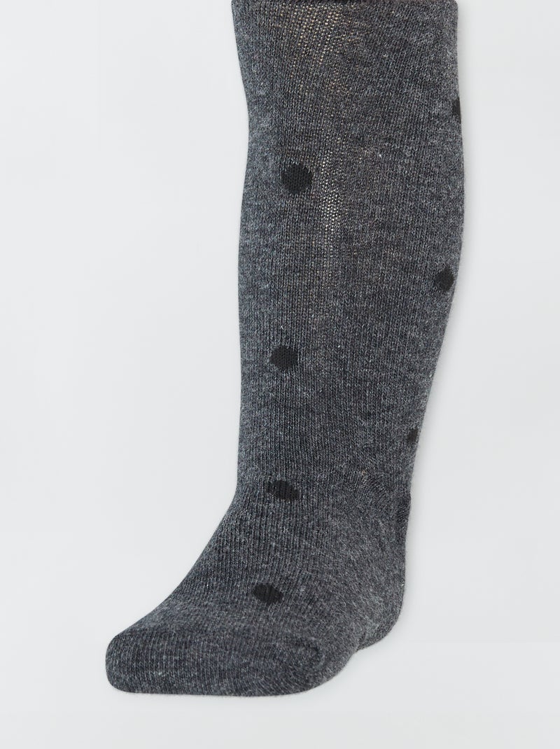 Collants quentes estampadas - Lote de 2 CAQUI - Kiabi