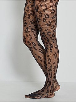 Collants rendilhadas leopardo 'DIM' - Kiabi