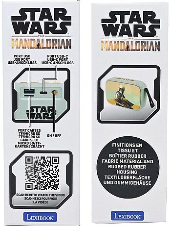 Coluna compacta bluetooth 5.0 star wars com acabamento em tecido
