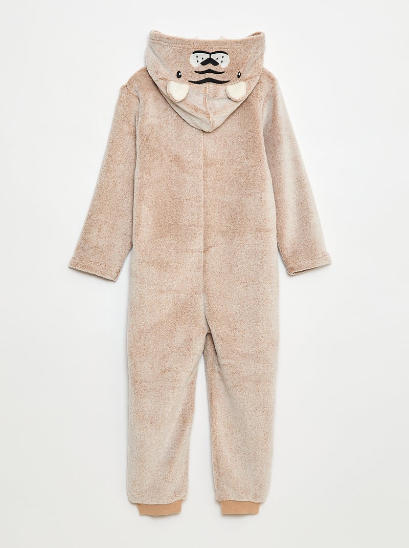 Combinação de noite com capuz animado Castanho - Kiabi