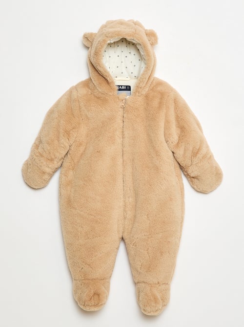 Combipiloto com capuz efeito pelúcia - Kiabi