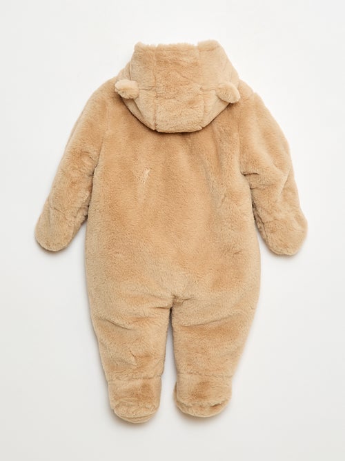 Combipiloto com capuz efeito pelúcia - Kiabi