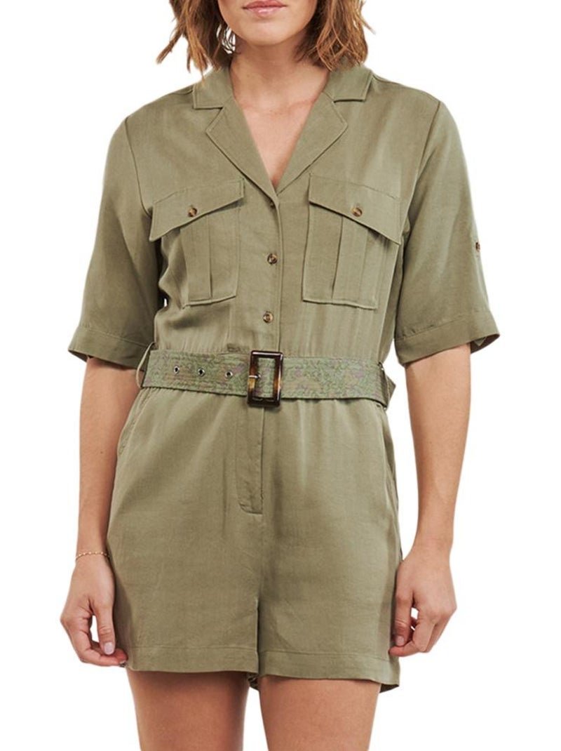 Combishort Kaki Feminino Kaporal CARYL Verde cáqui claro - Kiabi