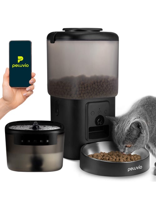 Comedeira automática 2em1 para gato PELUVIO Feast - Bebedouro - Wi-Fi - 10/dia - Kiabi Comedeira automática 2em1 para gato PELUVIO Feast - Bebedouro - Wi-Fi - 10/dia - Kiabi