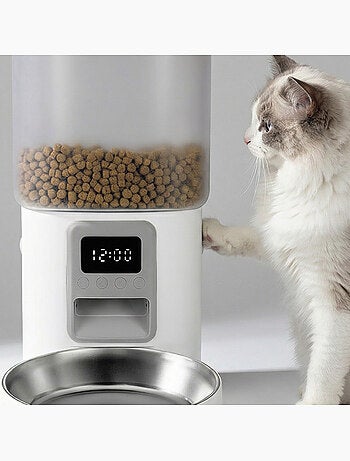 Comedeira automática para gato PELUVIO Crispy - 4,5 L - 4 refeições/dia