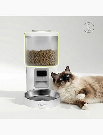 Comedeira automática para gato PELUVIO Crispy - 4,5 L - 4 refeições/dia