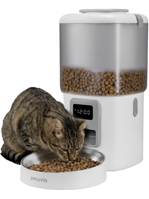 Comedeira automática para gato PELUVIO Crispy - 4,5 L - 4 refeições/dia - Kiabi Comedeira automática para gato PELUVIO Crispy - 4,5 L - 4 refeições/dia - Kiabi