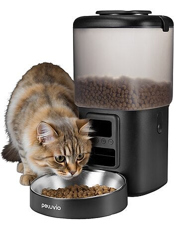 Comedeira automática para gato PELUVIO Crispy - 4,5 L - 4 refeições/dia